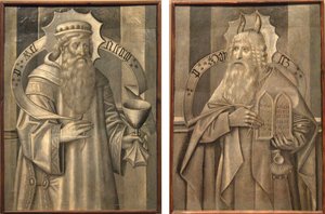 Compartiments du revers de la prédelle de Santa Maria de Ripoll - Melchisédech et Moïse - Jaume Huguet